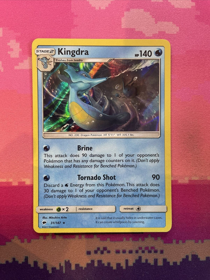 Pokemon Card Kingdra Burning Shadows Holo Rare 31/147 Near Mint