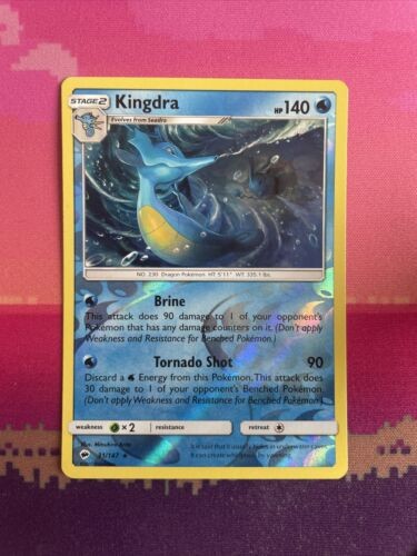 Pokemon Card Kingdra Burning Shadows Reverse Holo Rare 31/147 Near Mint