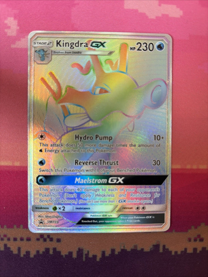 Pokemon Card Kingdra GX Black Star Promo SM155 Rainbow Rare Near Mint