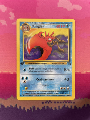 Pokemon Card Kingler Fossil 1st Edition Common 38/62 Near Mint