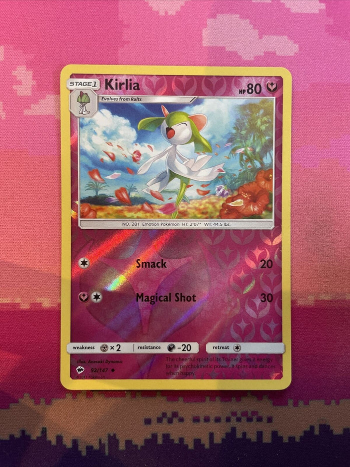 Pokemon Card Kirlia Burning Shadows Reverse Holo 92/147 Near Mint