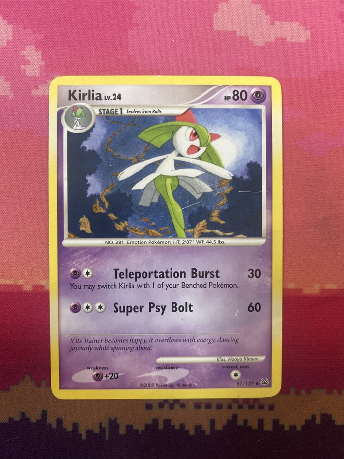 Pokemon Card Kirlia Platinum Uncommon 51/127 Heavy Play