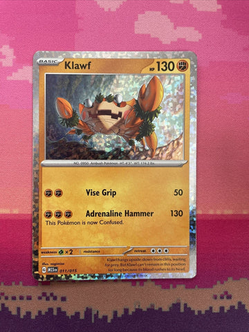 Pokemon Card Klawf McDonalds 2023 Holo 011/015 Near Mint