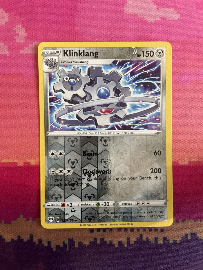 Pokemon Card Klinklang Darkness Ablaze Reverse Holo 127/189 Near Mint