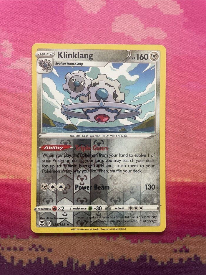 Pokemon Card Klinklang Silver Tempest Reverse Holo Rare 125/195 Near Mint