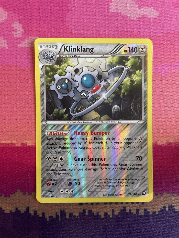 Pokemon Card Klinklang Steam Siege Reverse Holo 73/114 Near Mint