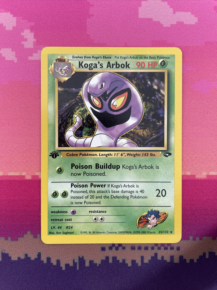 Pokemon Card Koga's Arbok Gym Challenge 1st Edition Rare 25/132 Near Mint