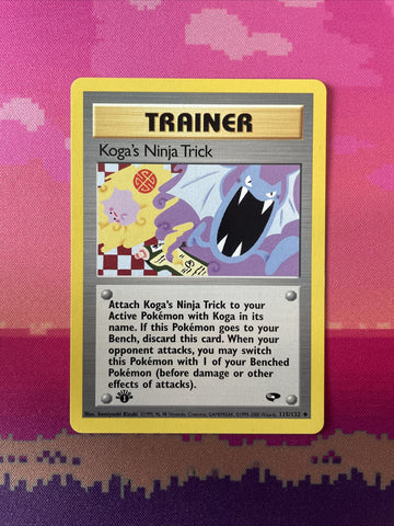 Pokemon Card Koga's Ninja Trick Gym Challenge 1st Edition Uncommon 115/132  NM