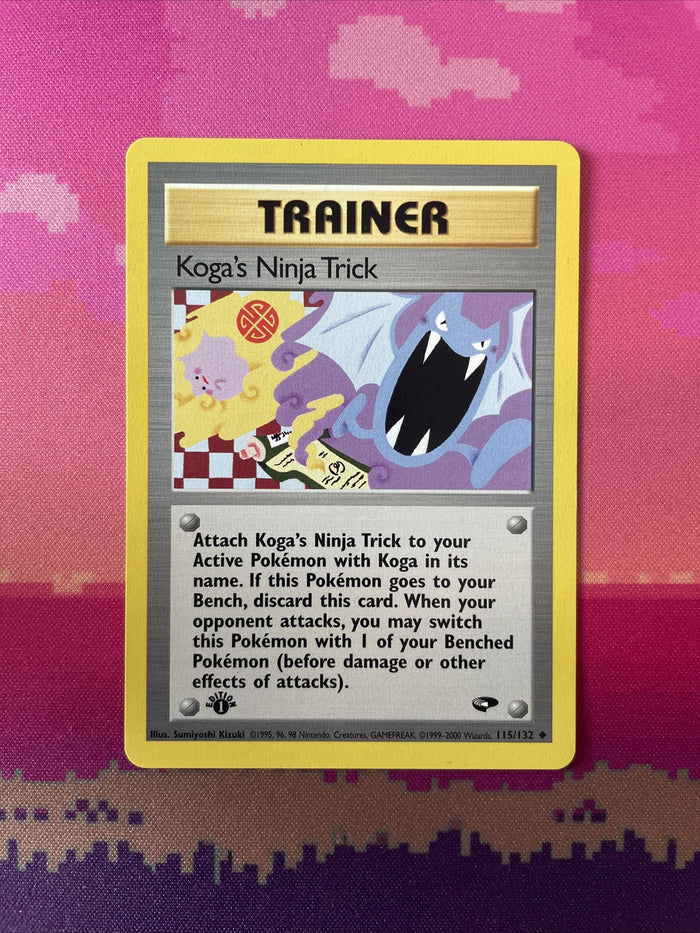 Pokemon Card Koga's Ninja Trick Gym Challenge 1st Edition Uncommon 115/132  NM