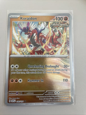 Pokemon Card Koraidon MISPRINT Star foil On Back NM (back)