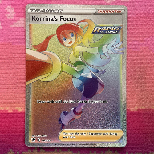Pokemon Card Korrina's Focus 174/163 Secret Rare Battle Styles Near Mint