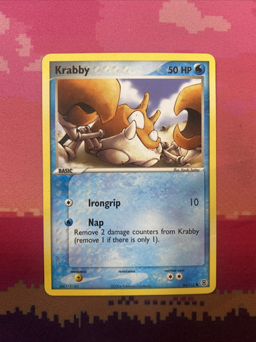 Pokemon Card Krabby EX Firered LeafGreen Common 66/112 Near Mint