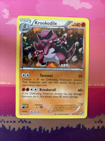 Pokemon Card Krookodile Black&White Cracked Ice Holo 65/114 Near Mint