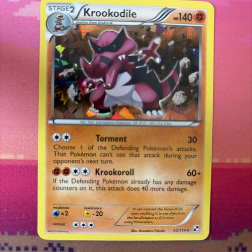 Pokemon Card Krookodile Black&White Cracked Ice Holo 65/114 Near Mint