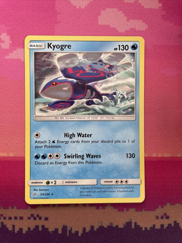 Pokemon Card Kyogre Cosmic Eclipse Rare 53/236 Near Mint