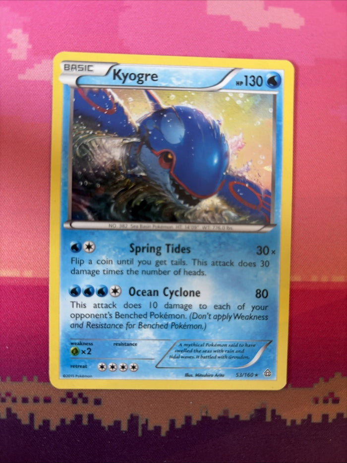 Pokemon Card Kyogre Primal Clash Cracked Ice Holo 53/160 Near Mint