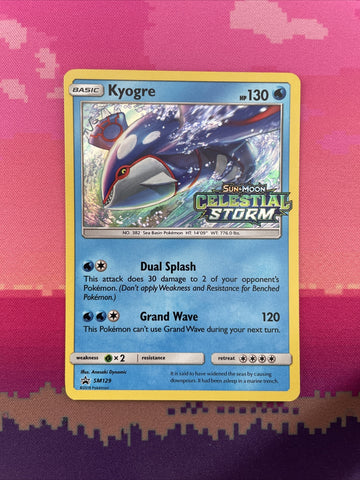 Pokemon Card Kyogre SM129 Celestial Storm Stamped Near Mint