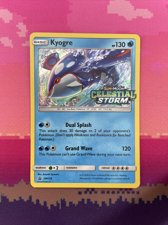 Pokemon Card Kyogre SM129 Celestial Storm Stamped Near Mint