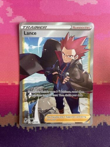 Pokemon Card Lance 192/195 Ultra Rare Full Art Silver Tempest Near Mint
