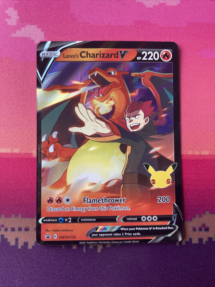 Pokemon Card Lance's Charizard V SWSH133 Black Star Promo Near Mint