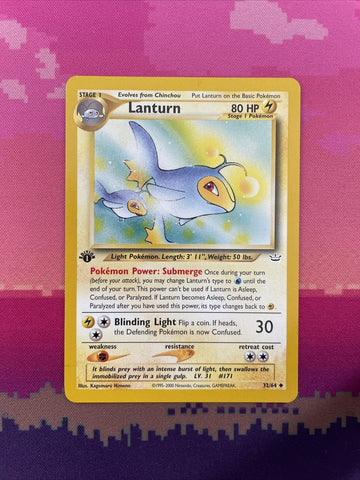 Pokemon Card Lanturn Neo Revelation 1st Edition Uncommon 32/64 Near Mint