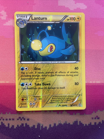 Pokemon Card Lanturn Primal Clash Reverse Holo Uncommon 58/160 Near Mint