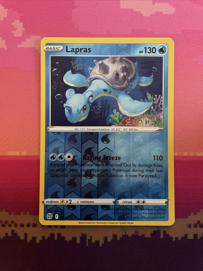 Pokemon Card Lapras Brilliant Stars Reverse Holo Rare 031/172 Near Mint