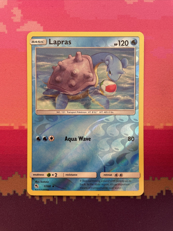 Pokemon Card Lapras Hidden Fates Reverse Holo Rare 17/68 Near Mint