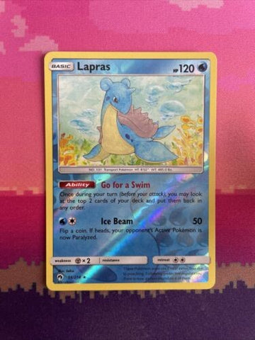 Pokemon Card Lapras Lost Thunder Reverse Holo Rare 56/214 Near Mint