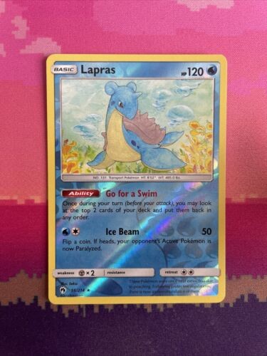 Pokemon Card Lapras Lost Thunder Reverse Holo Rare 56/214 Near Mint