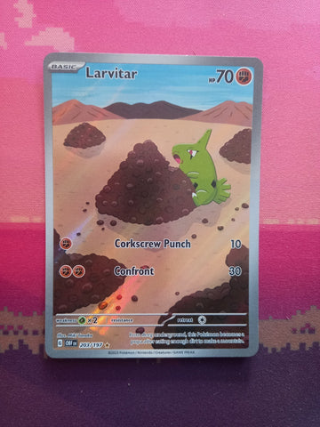 Pokemon Card Larvitar 203/197 Illustration Rare Obsidian Flames Near Mint