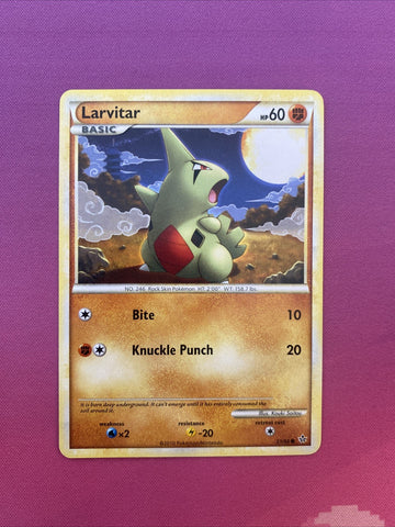 Pokemon Card Larvitar Unleashed Common 51/95 NM