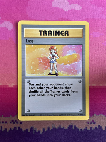Pokemon Card Lass Base Set Rare 75/102 Near Mint