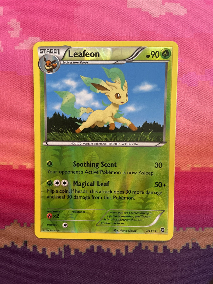 Pokemon Card Leafeon Furious Fists Reverse Holo Rare 7/111 Near Mint