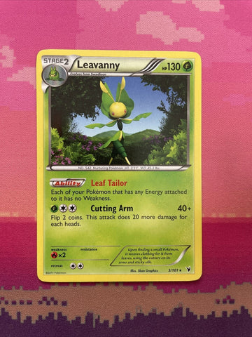 Pokemon Card Leavanny Noble Victories Rare 3/101 Near Mint