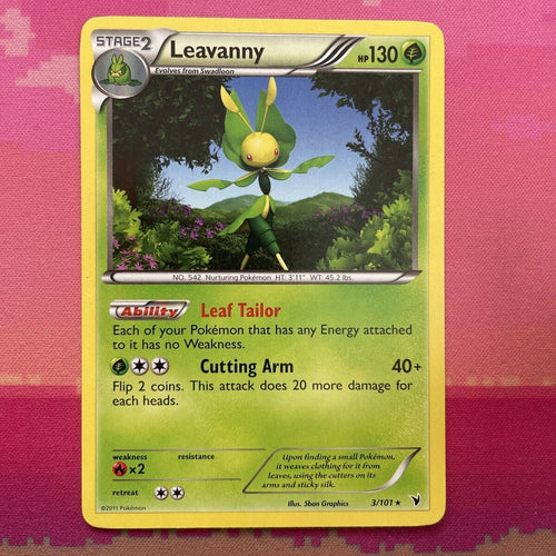Pokemon Card Leavanny Noble Victories Rare 3/101 Near Mint