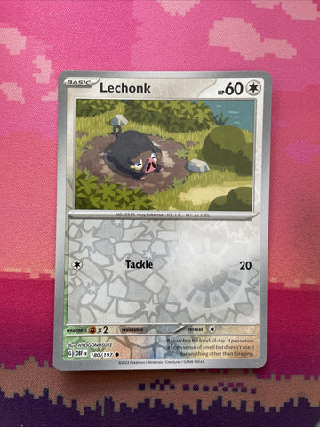 Pokemon Card Lechonk Obsidian Flames Reverse Holo 180/197 Near Mint