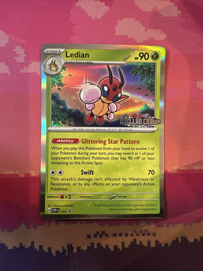 Pokemon Card Ledian 133 Black Star Promo STAMPED Stellar Crown Near Mint