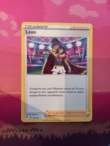 Pokemon Card Leon Vivid Voltage Rare 154/185 Near Mint