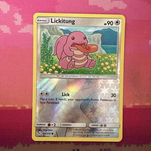 Pokemon Card Lickitung Unbroken Bonds Reverse Holo 152/214 Near Mint