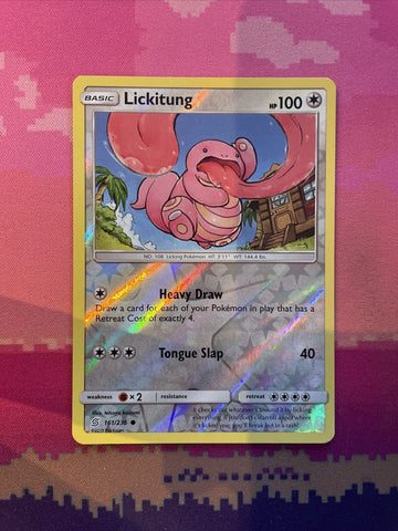 Pokemon Card Lickitung Unified Minds Reverse Holo 161/236 Near Mint