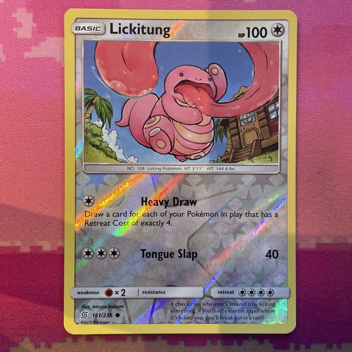 Pokemon Card Lickitung Unified Minds Reverse Holo 161/236 Near Mint