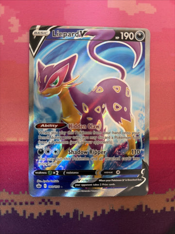 Pokemon Card Liepard V Chilling Reign 180/198 Near Mint