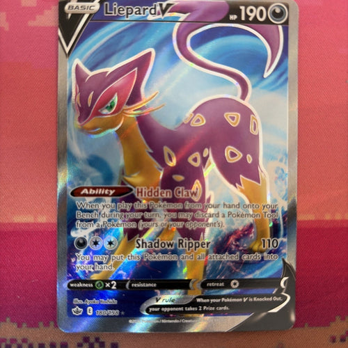 Pokemon Card Liepard V Chilling Reign 180/198 Near Mint