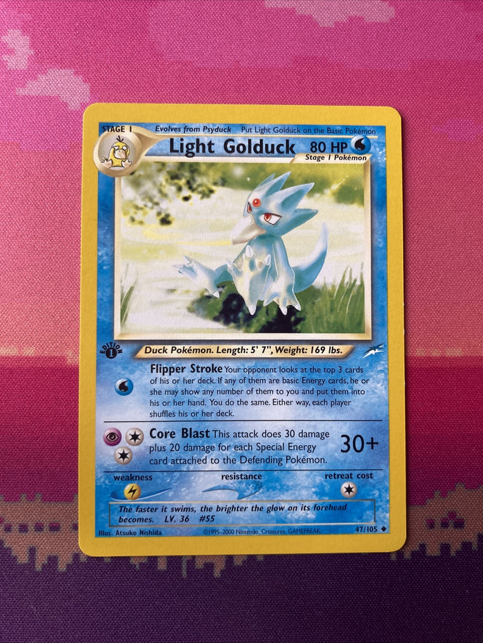 Pokemon Card Light Golduck Neo Destiny 1st Edition 47/105 Near Mint