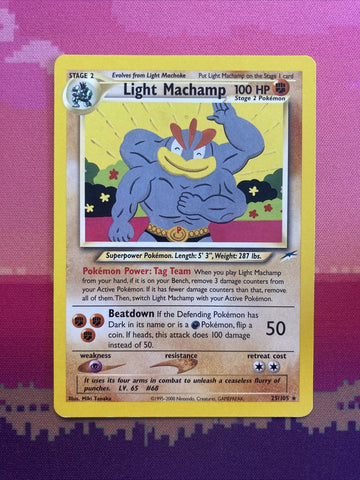 Pokemon Card Light Machamp Neo Destiny Rare 25/105 Near Mint