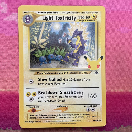 Pokemon Card Light Toxtricity SWSH137 Black Star Promo Near Mint