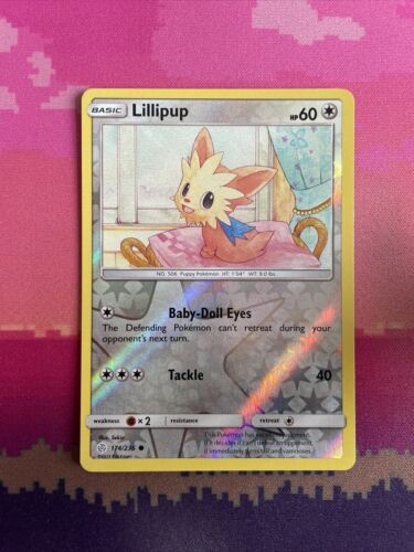 Pokemon Card Lillipup Cosmic Eclipse Reverse Holo Common 174/236  Near Mint