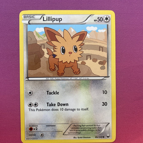 Pokemon Card Lillipup Dark Explorers Common 86/108 Near Mint
