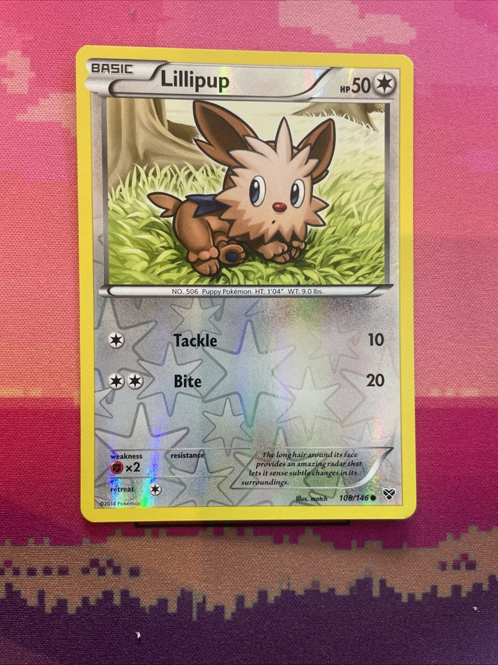 Pokemon Card Lillipup XY Base Set Reverse Holo Common 108/146 Near Mint